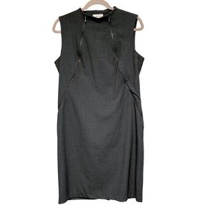 Calvin Klein Gray Zipper Sleeveless Sheath Dress